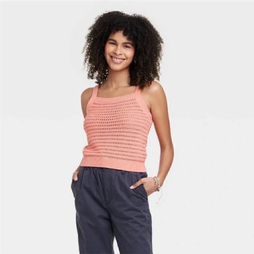 Universal Thread Top Knit Sweater Tank Pink Size Small